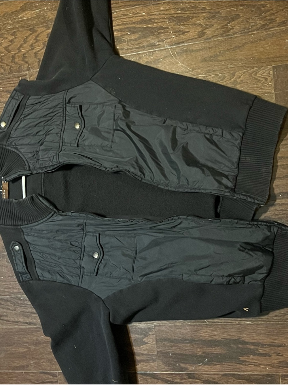 Perry Ellis Black Mixed-Media Jacket